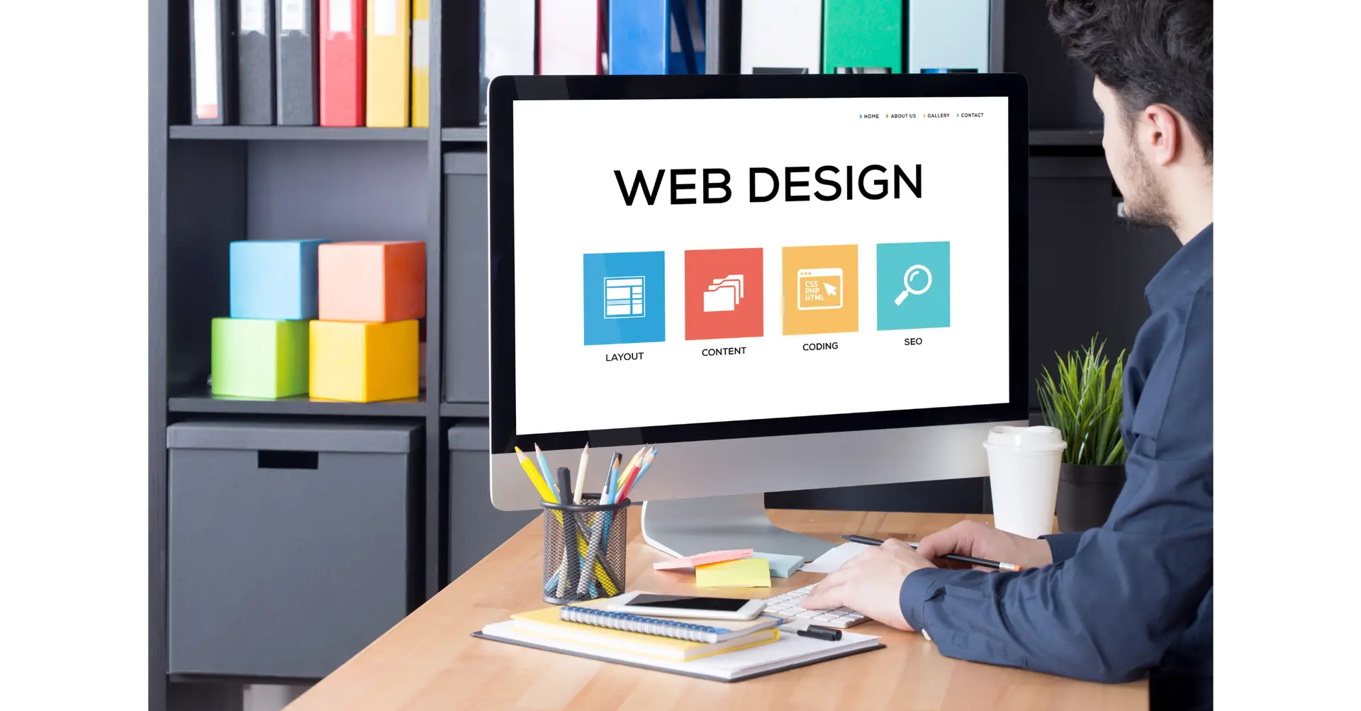 Web design on computer